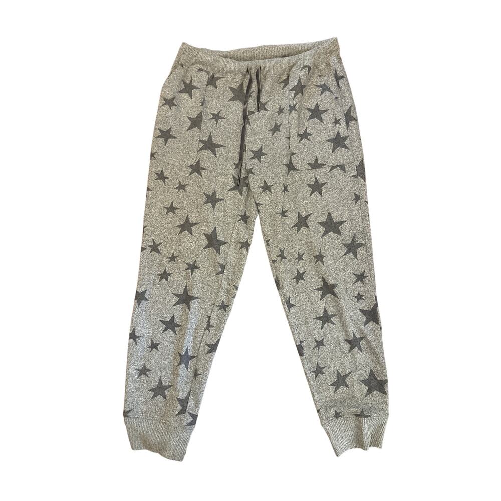 Women L Rails Devon Melange Grey Stars Sweatpants Lounge Pant Elastic Drawstring